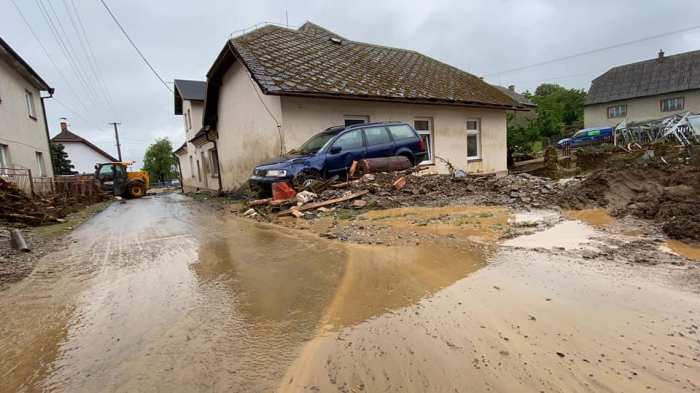 Foto udara banjir bandang melanda republik ceko